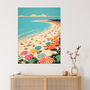 Sun Sand Sea Cove Bright Beach Fun Wall Art Print, thumbnail 1 of 6