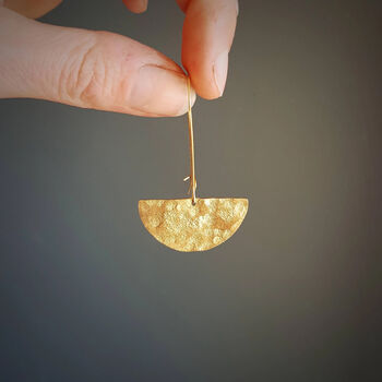 'Tempest Eclipse' Ethical Hand Beaten Brass Earrings, 7 of 7