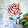 Pink Rose Flower Stem Faux Glass Flowers, thumbnail 3 of 11