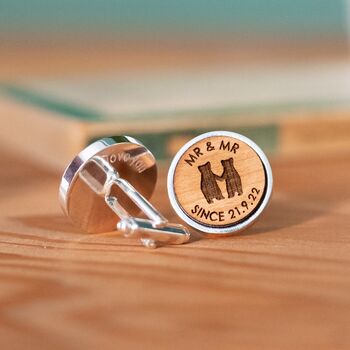 Mr And Mr Since Personalised Wedding Cufflinks, 2 of 5