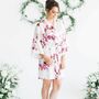 Emma Personalsied White Floral Robe, thumbnail 1 of 1