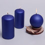 G Decor Grace Indigo Blue Metallic Shine Pillar Candle, thumbnail 2 of 7