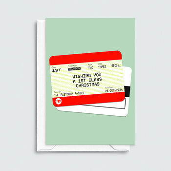 Personalised Train Ticket Christmas Card, 5 of 5