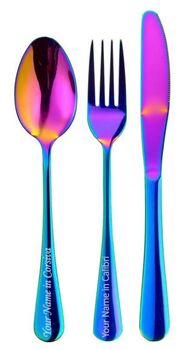Stainless Steel Personalised Cutlery Three Piece Set, 5 of 11
