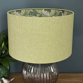 Lime Green William Morris Acanthus Tweed Lampshades, 4 of 10