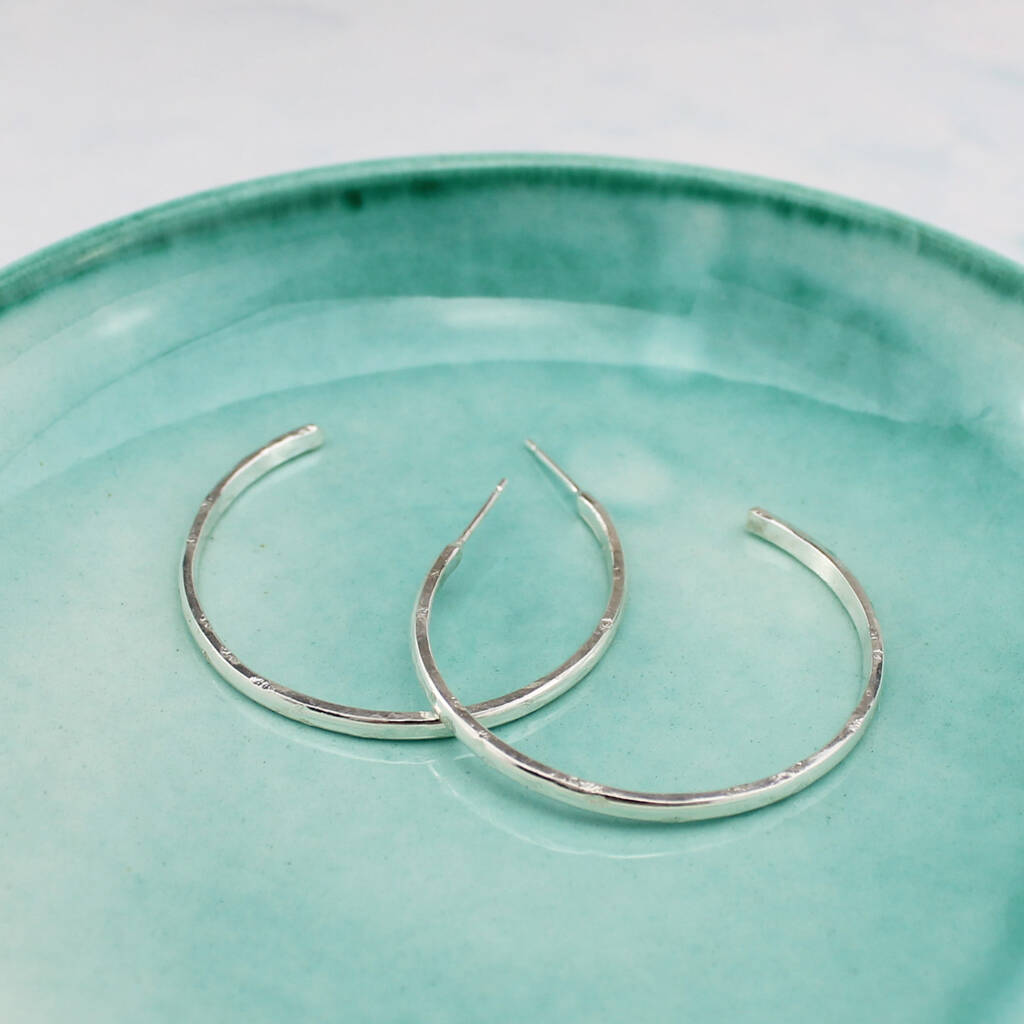 Sterling Silver Medium Everyday Hoops By Lucy Kemp Silver Jewellery