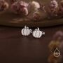 Sterling Silver Tiny Pumpkin Stud Earrings, thumbnail 6 of 12