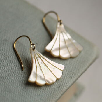 Art Deco Pearl Fan Earrings, 5 of 12