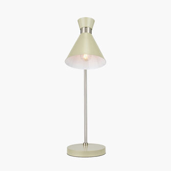 Sage And Brushed Silver Metal Table Lamp, 2 of 9