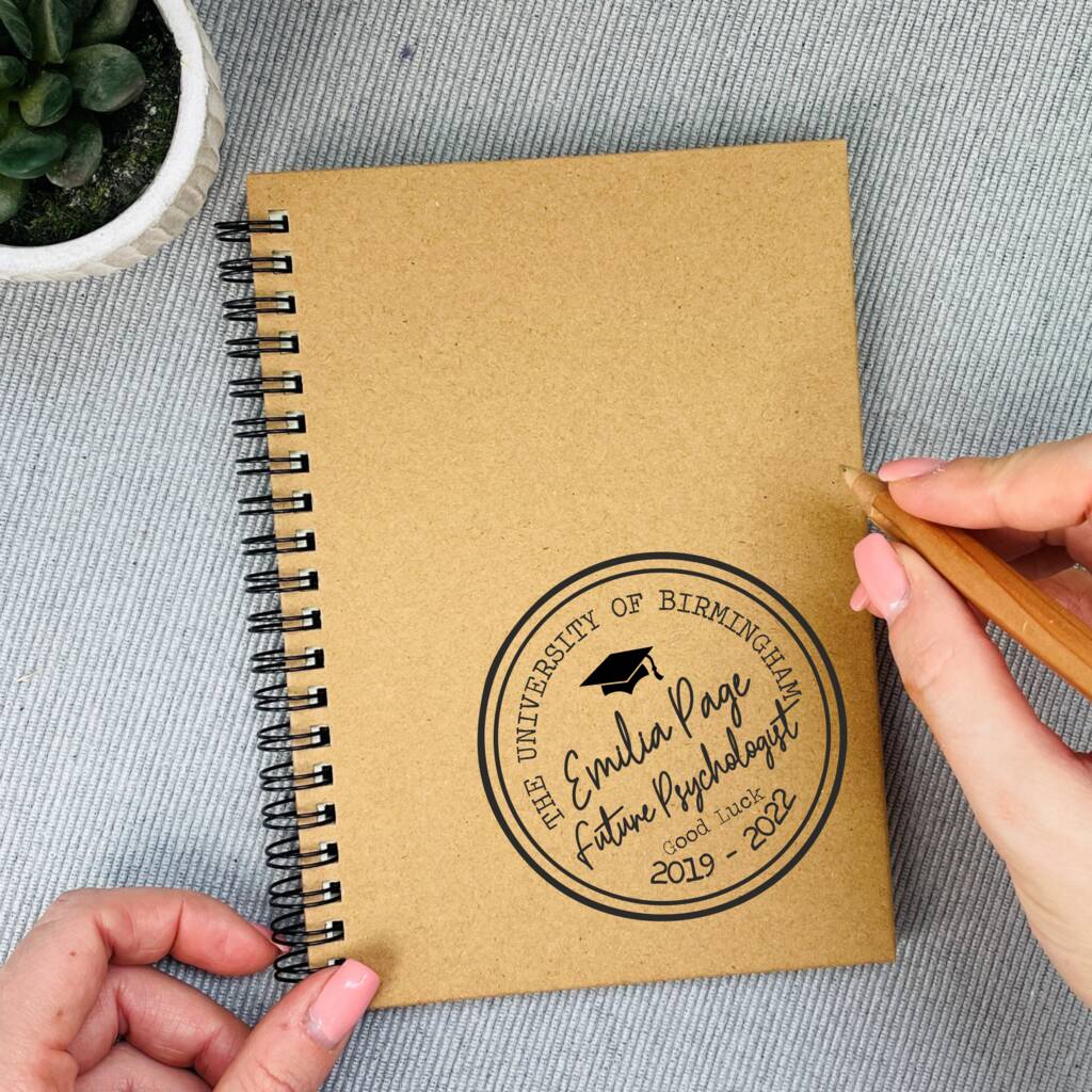 Personalised Stamp University Notebook By The Alphabet Gift Shop