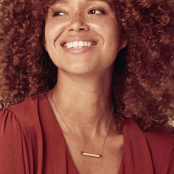 Personalised Spinning Bar Necklace Gold, 2 of 5