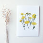 'Yellow Flowers' Greetings Card, thumbnail 1 of 5