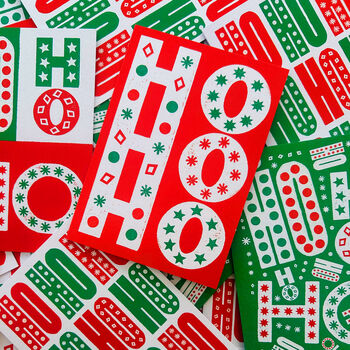 Pack Of Four Christmas Cards Ho Ho Ho, 2 of 7