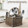 Wicker Four Section Cutlery Basket, thumbnail 5 of 5