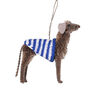 Christmas Bristle Grey Hound Decoration, 13cm, thumbnail 2 of 2