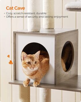 Cat Tree 165 Cm Modern Cat Tower Washable Cat Furniture, 7 of 12