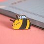 Sleepy Bee Enamel Pin | Cute Pin Badges, thumbnail 3 of 5