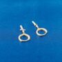 Dangling Gold Cz Cross Earrings, thumbnail 6 of 8