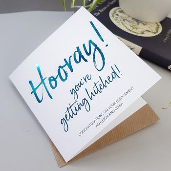 Engagement Wedding Card | Hooray You're Getting Hitched, 4 of 5