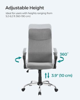 Ergonomic Swivel Desk Chair With Tilt And Height Adjust, 7 of 11