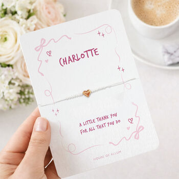 Thank You Gift Bracelet Pink Bow Small Gift, 3 of 9