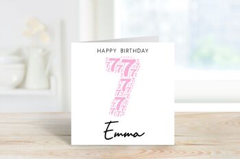 Personalised 7th Birthday Card For Her, 2 of 3