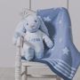 Personalised Blue Star Baby Blanket And Bashful Bunny, thumbnail 1 of 6