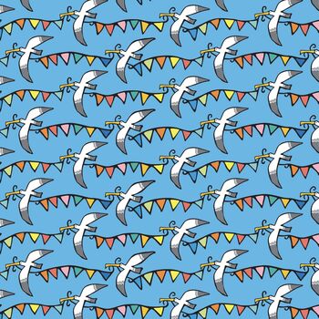 Seagulls And Bunting Wrapping Paper, 2 of 3