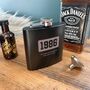 Personalised Engraved Black Metal Hip Flask 6oz For Milestone Birthday / Anniversary, thumbnail 11 of 11