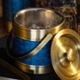 Blue And Brass Ice Bucket, thumbnail 1 of 4