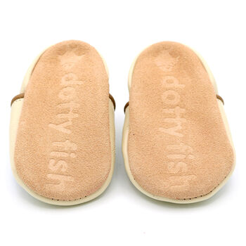 Dotty Fish Lion Soft Leather Baby Shoes With Barefoot Soles, 7 of 8