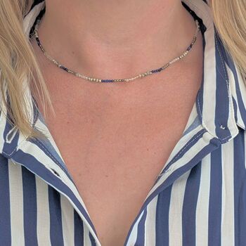 Lapis London Signature Selection Skinny Gemstone Beaded Necklace, 2 of 12