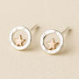 Silver And Rose Gold Plated Halo Star Stud Earrings, thumbnail 1 of 5