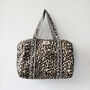 Quilted Cotton Leopard Print Duffle Bag, thumbnail 2 of 5