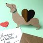 Hand Illustrated Dachshund Loveheart Card, thumbnail 1 of 5