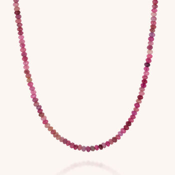 Ruby Mini Bead Necklace Sterling Silver, 2 of 4