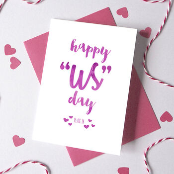 Personalised Happy 'Us' Day Anniversary Card, 2 of 3