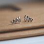 Geometric Zig Zag Stud Earrings Sterling Silver S925, thumbnail 1 of 3