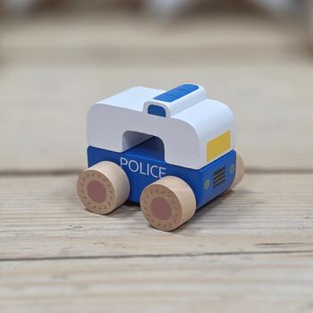 Set Of Three Wooden First Toy Emergency Vehicles, 4 of 6