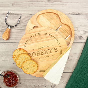 Personalised Cheese Board Set Birthday Gift For Men Him, 2 of 6