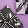 Luxury Black And White, Birthday Cake Wrapping Paper, thumbnail 3 of 5
