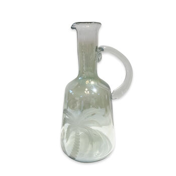 Palm Etched Glass Pitcher, 2 of 2