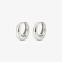 Women's Sterling Silver Huggie Hoop Earrings, thumbnail 1 of 4