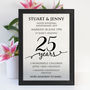 Personalised Framed Silver Anniversary Silver Metal, thumbnail 1 of 3