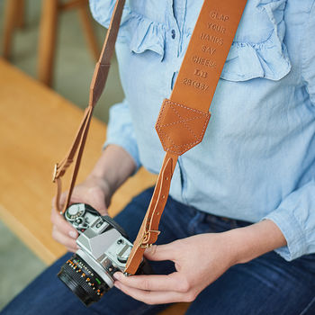 Personalised Retro Leather Camera Strap, 5 of 11
