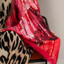 Abstract Brush Stroke Scarf In Berry Pink And Silver Shimmer, thumbnail 2 of 8