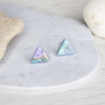 Willow Sterling Silver Triangle Stud Earrings, 3 of 4