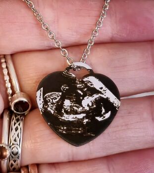 Heart Lock Photo Keyring, Actual Photo, Hand Print, Foot Print, 4 of 5