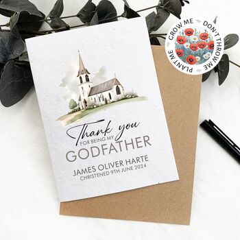 Personalised Christening Card, Thank You For Being My Godparent, 2 of 3