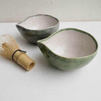 Handmade Green Ceramic Matcha Jug / Serving Bowl, 7 of 8